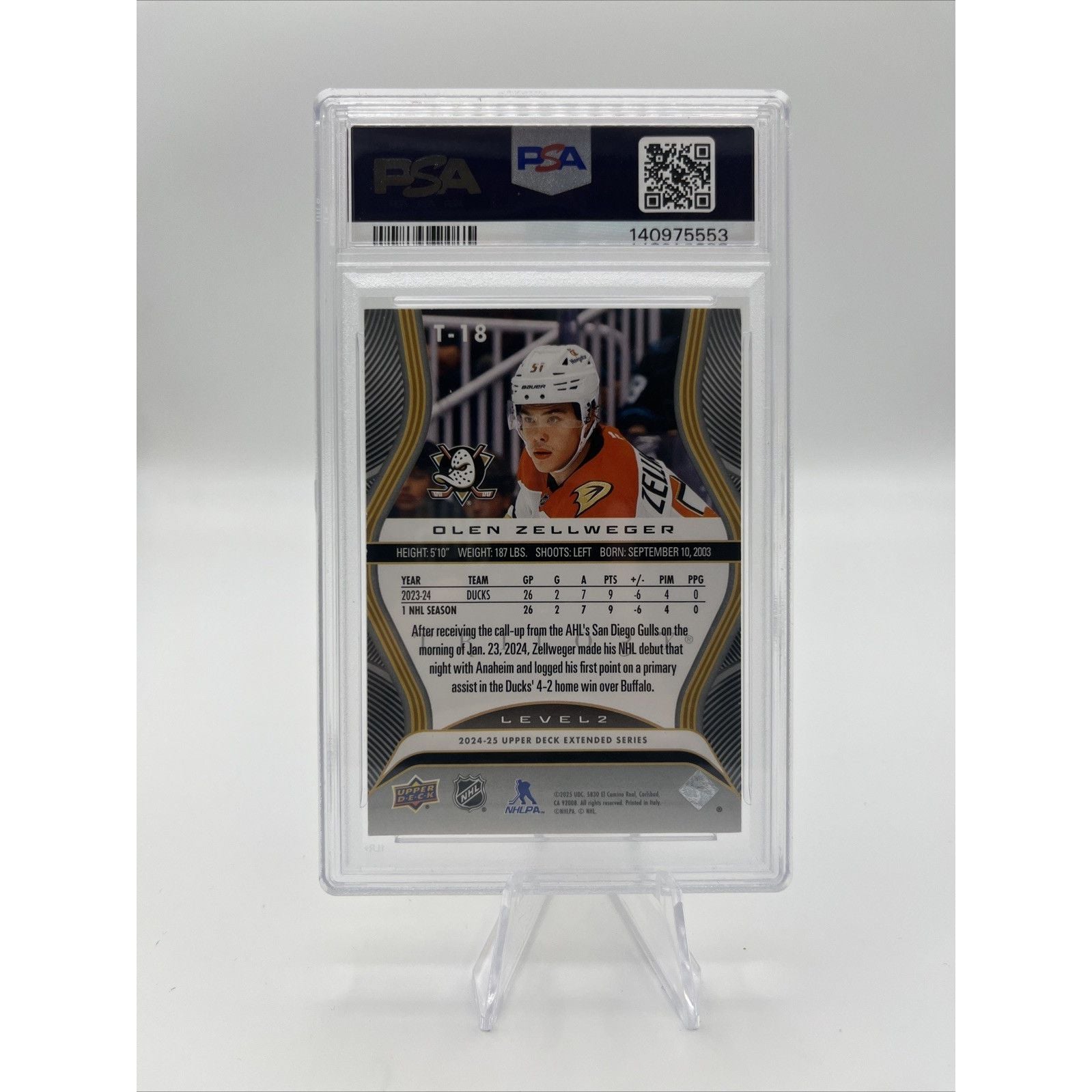2024-25 Upper Deck - Trilogy Rookie Premiere Olen Zellweger #/499 PSA 8