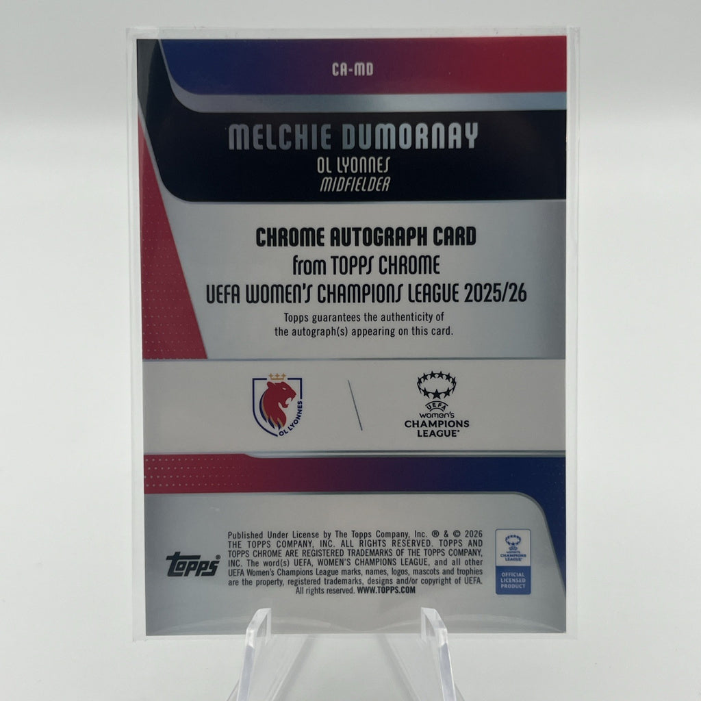 2025-26 TOPPS CHROME UEFA WOMEN'S -  AQUA REFRACTOR AUTO MELCHIE DUMORNAY #/199