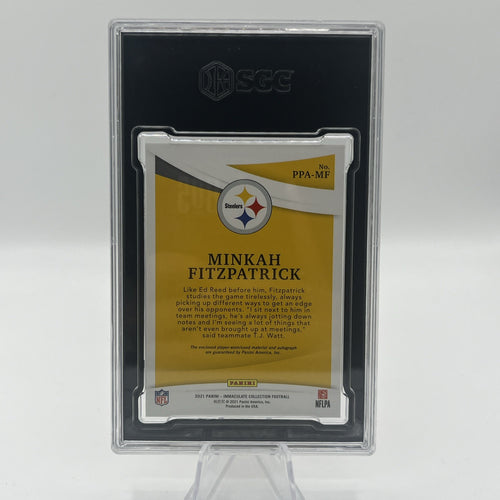 2021 panini immaculate Minkah Fitzpatrick Premium Patch Autograph #/99 SGC 9/10