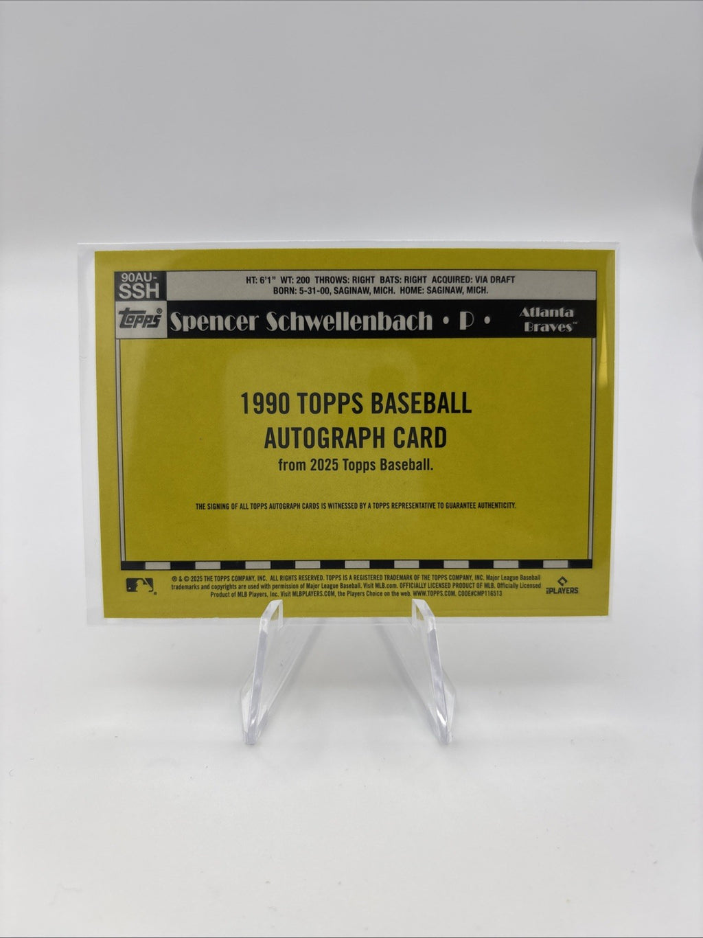 2025 Topps Series 1 - 1990 Topps Baseball Autographs Spencer Schwellenbach