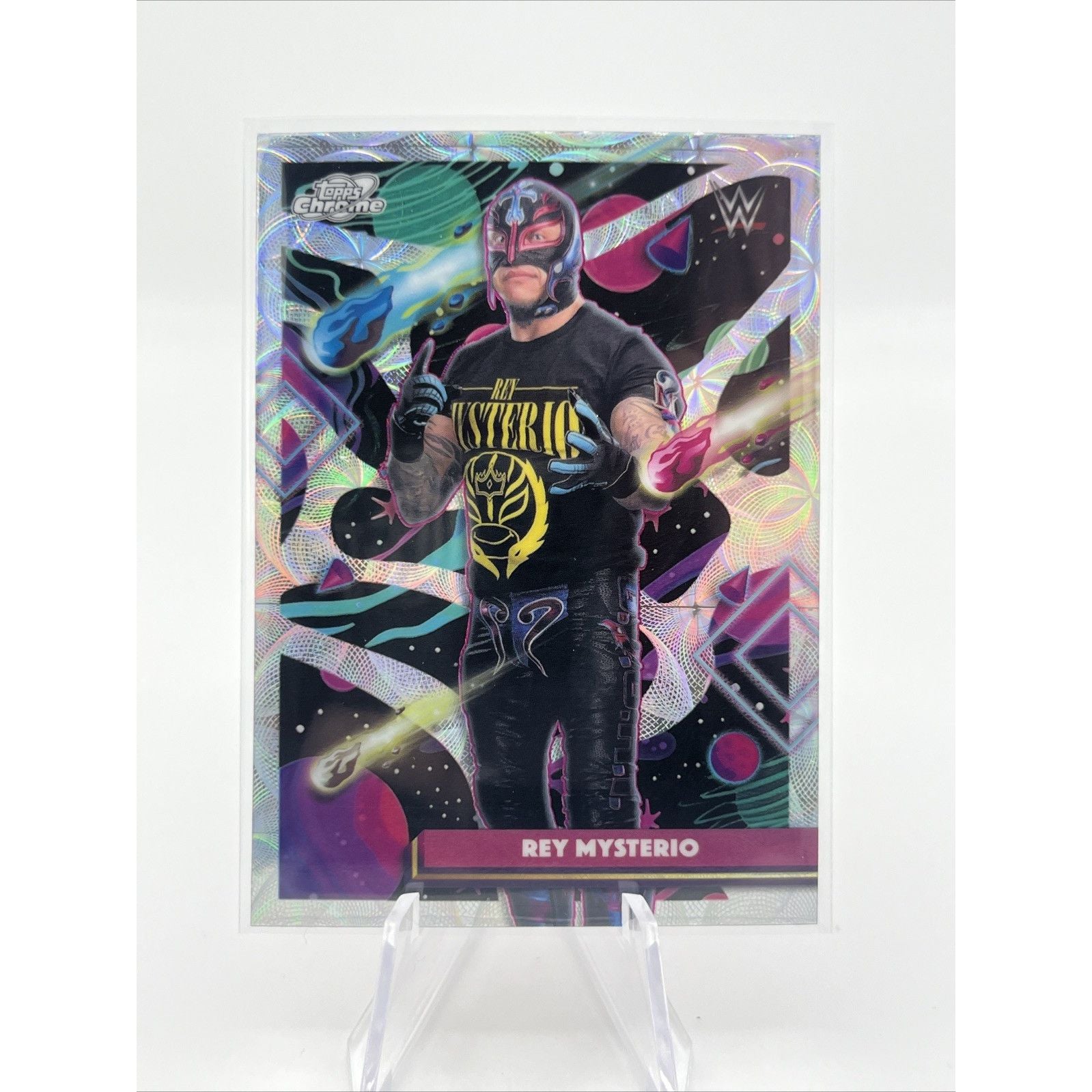 2026 Topps Cosmic Chrome WWE Rey Mysterio Nucleus Refractor #69 Cosmic Chrome