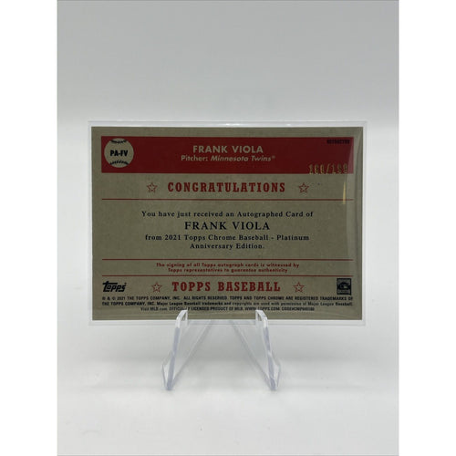 2021 Topps Chrome Platinum Anniversary Refractor Auto Frank Viola #PA-FV /199 SP