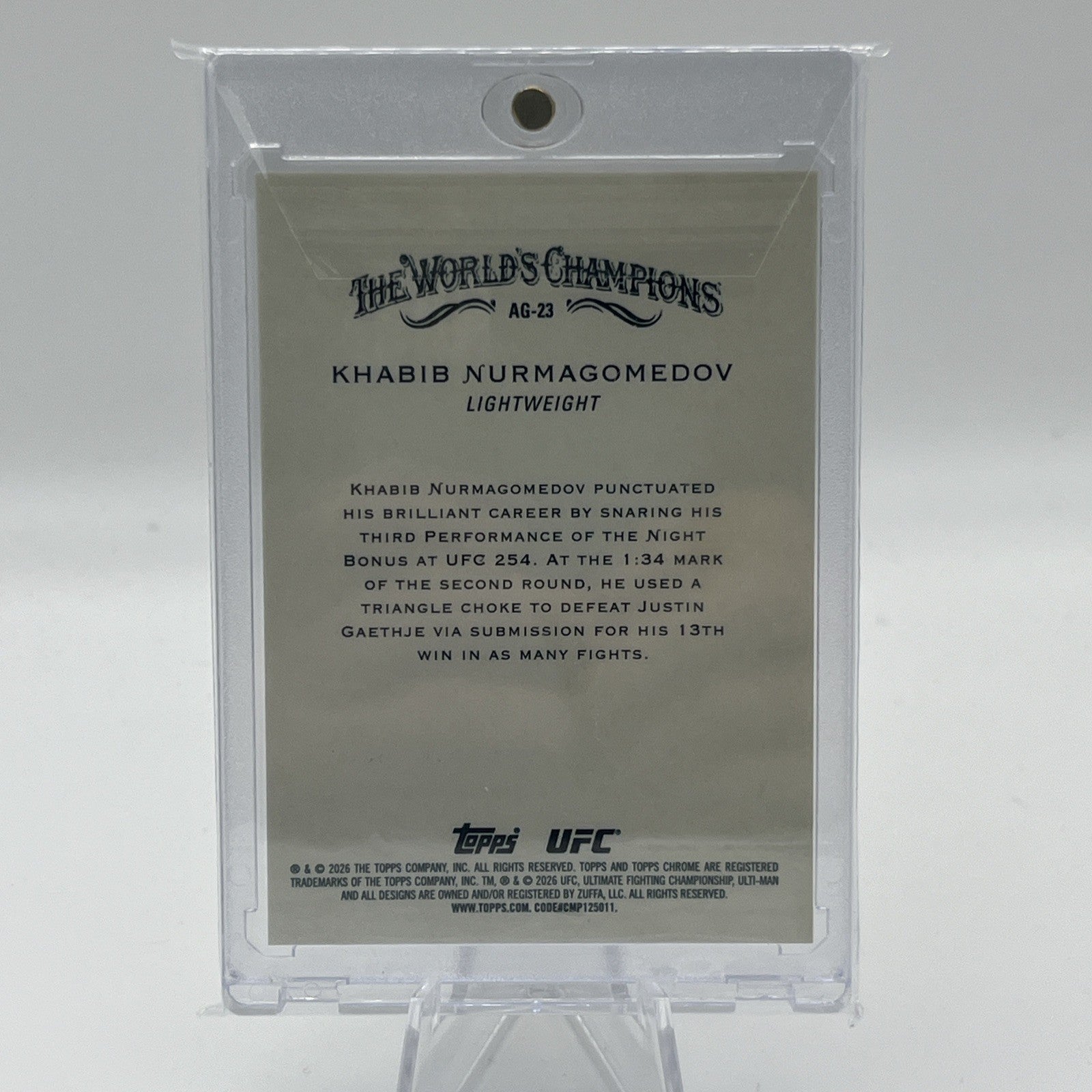 2026 TOPPS CHROME UFC ALLEN & GINTER GOLD REFRACTOR /50 KHABIB NURMAGOMEDOV