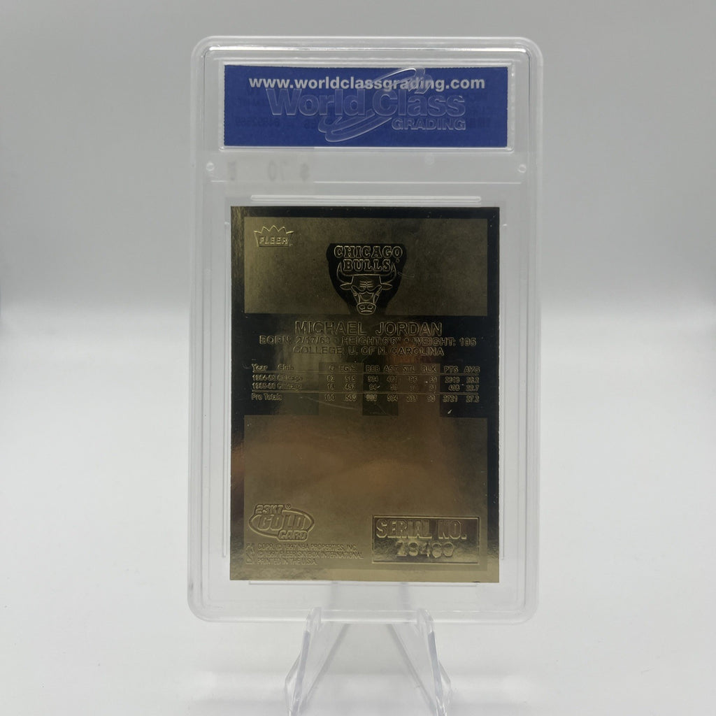 1998 Fleer 23kt Gold Prism Holo Refractor Michael Jordan Autographed