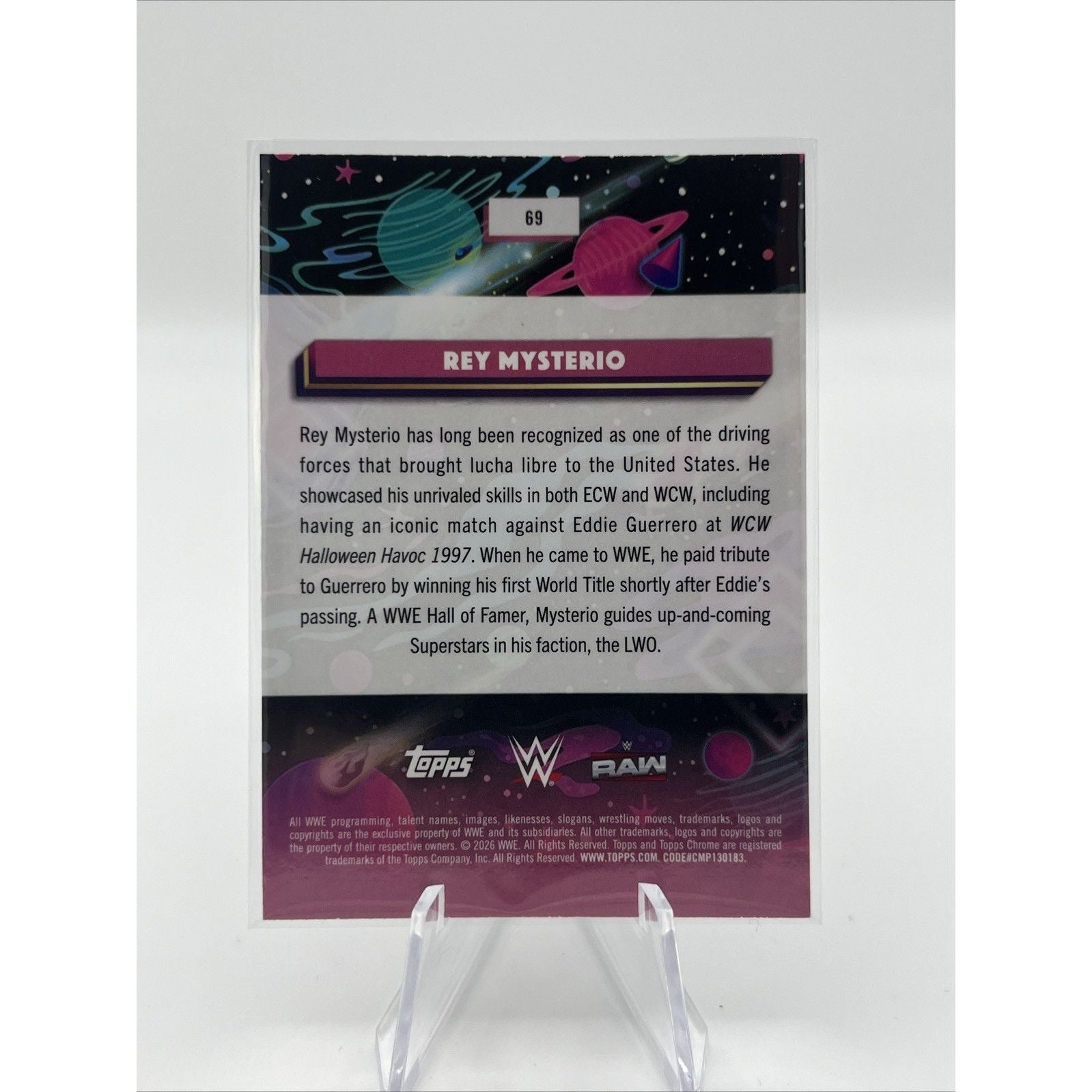 2026 Topps Cosmic Chrome WWE Rey Mysterio Nucleus Refractor #69 Cosmic Chrome