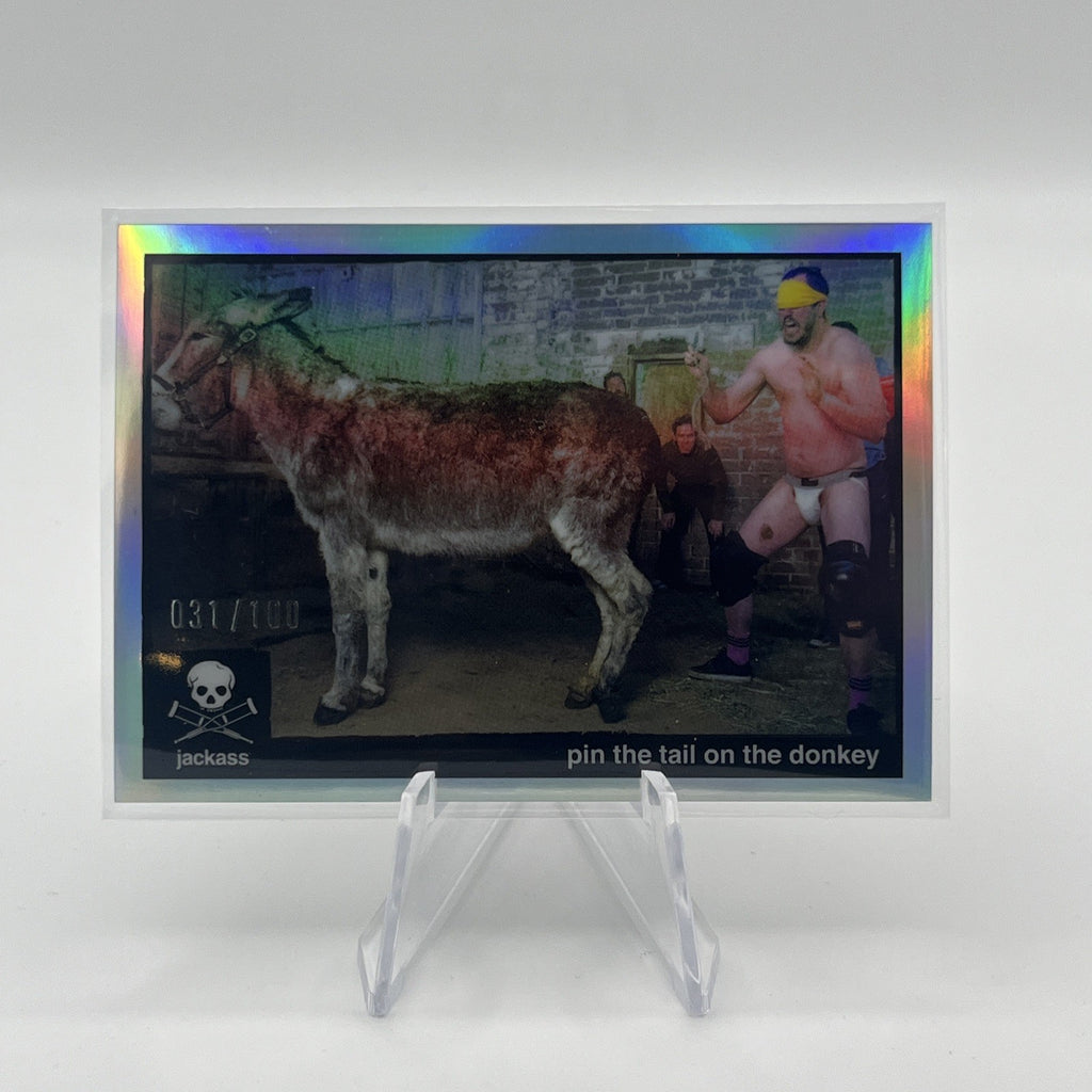 2022 Zerocool Jackass #s-29 Pin the tail on the donkey Stunts Silver Holo #/100