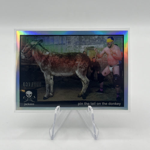 2022 Zerocool Jackass #s-29 Pin the tail on the donkey Stunts Silver Holo #/100