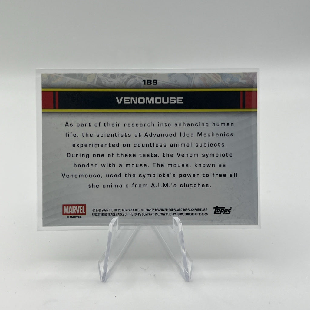 2026 TOPPS CHROME MARVEL Venomouse Marvel Logo Refractor #/61 SSP 1st APPEARANCE