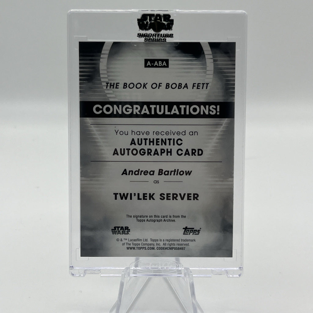 2023 TOPPS STAR WARS SIGNATURE ANDREA BARTLOW AUTO TWI'LEK SERVER BOOK BOBA FETT