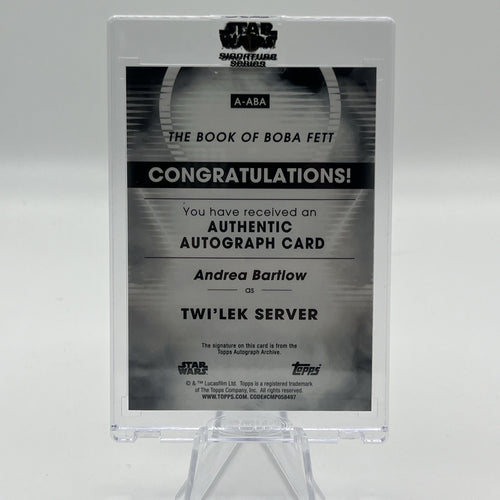2023 TOPPS STAR WARS SIGNATURE ANDREA BARTLOW AUTO TWI'LEK SERVER BOOK BOBA FETT