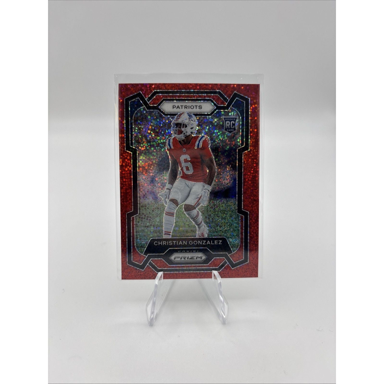 2023 Panini Prizm - Rookies Christian Gonzalez #369 Red Sparkle Prizm (RC)