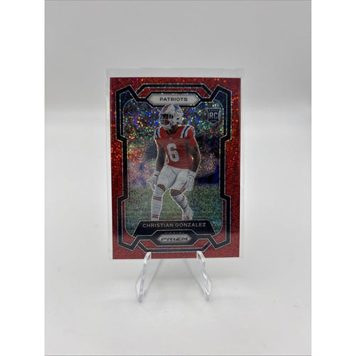 2023 Panini Prizm - Rookies Christian Gonzalez #369 Red Sparkle Prizm (RC)