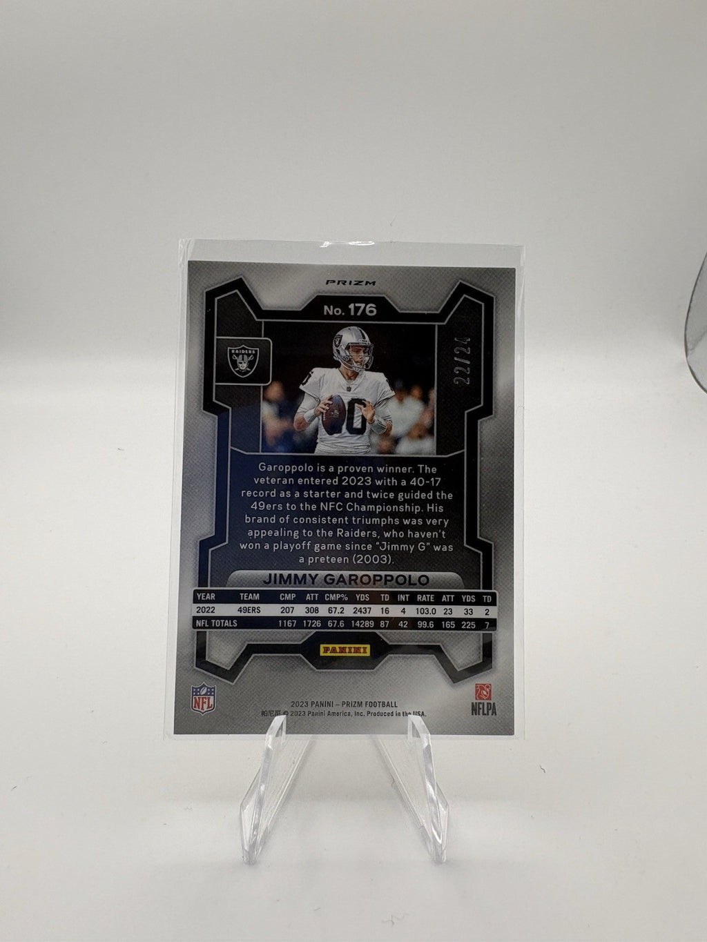 2023 Panini Prizm - Jimmy Garoppolo #176 Gold Sparkle Prizm /24