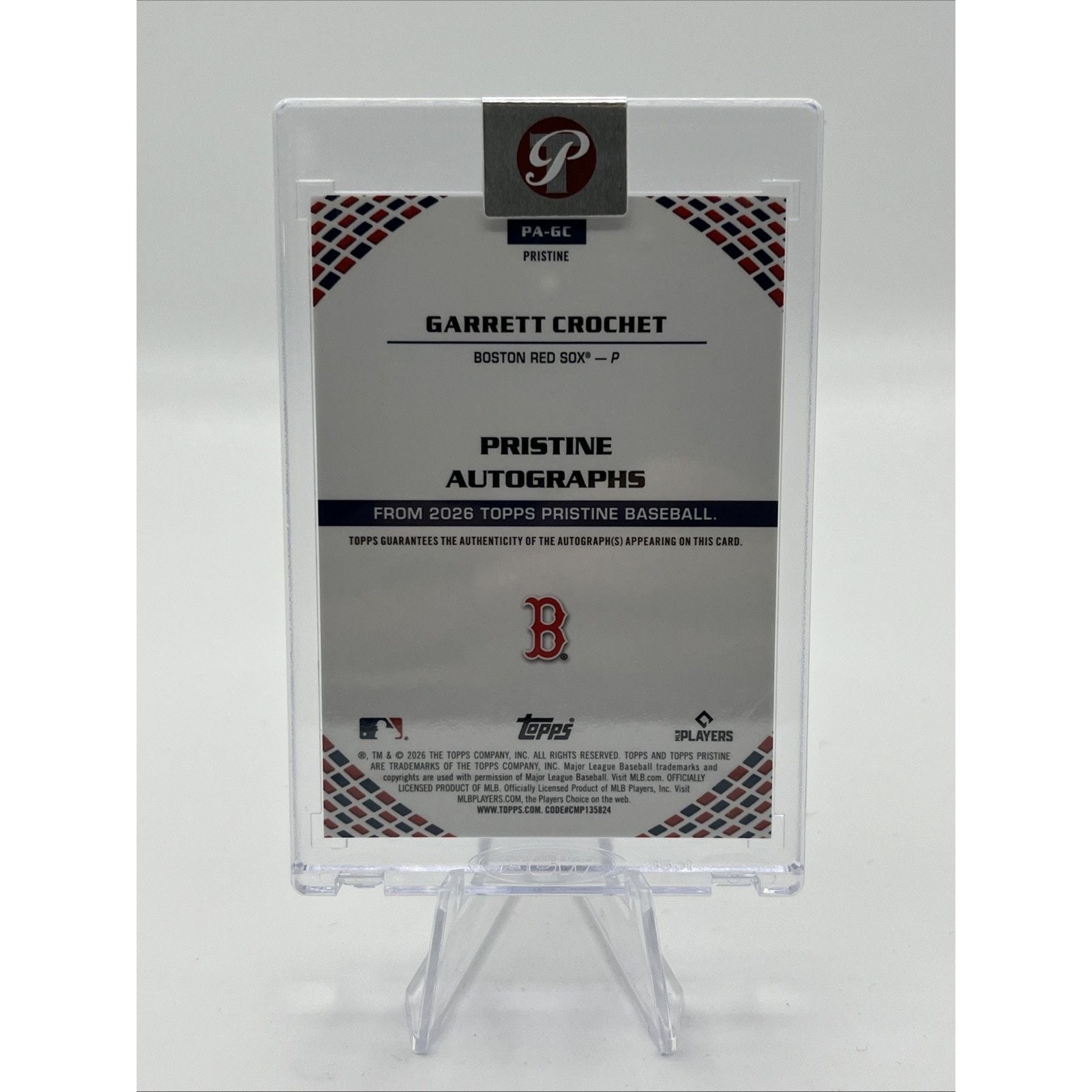 2026 Topps Pristine Baseball Garrett Chochet PA-GC Pristine AUTO Purple  /99