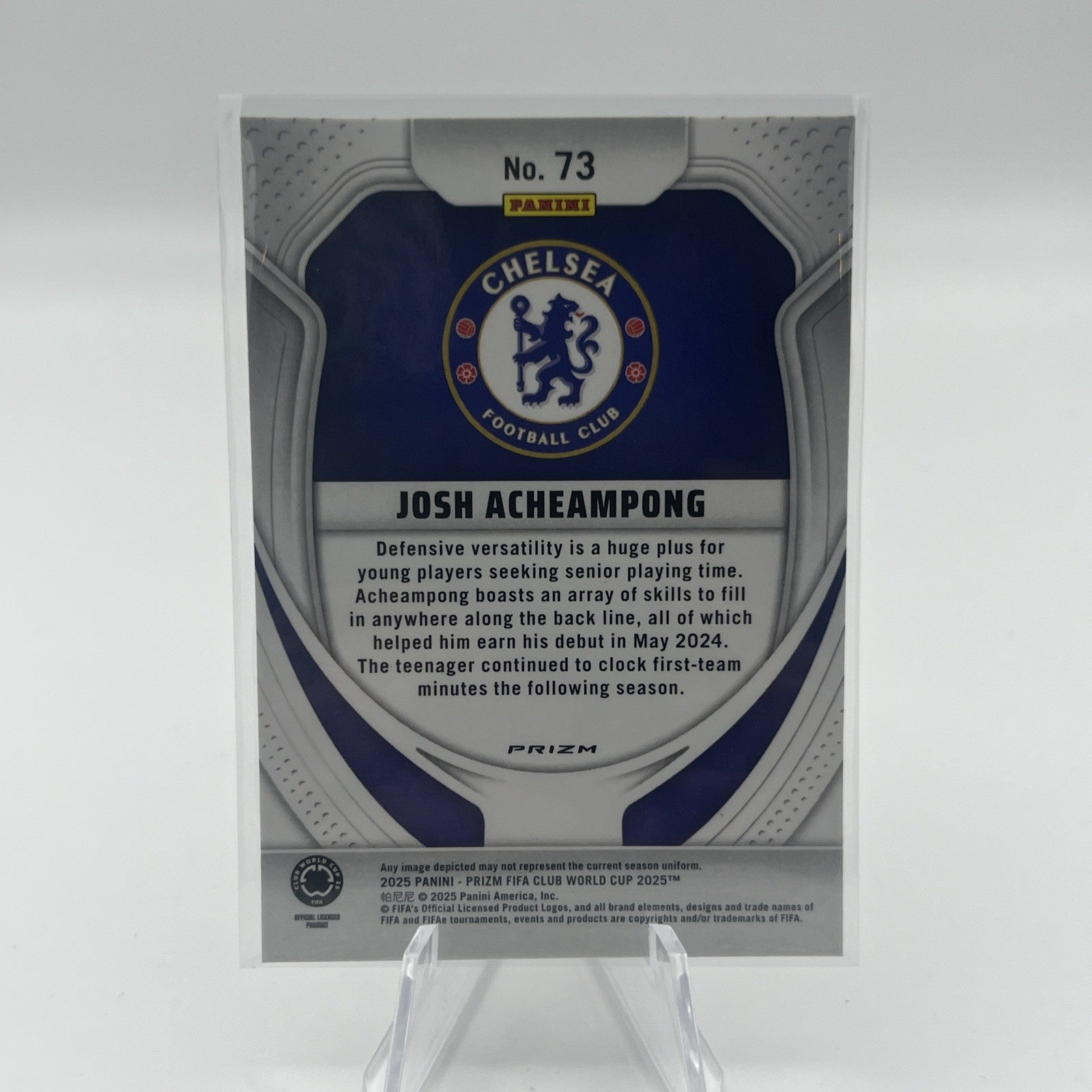 JOSH ACHEAMPONG 2025 Prizm FIFA Club World Cup White Sparkle RC Chelsea SSP