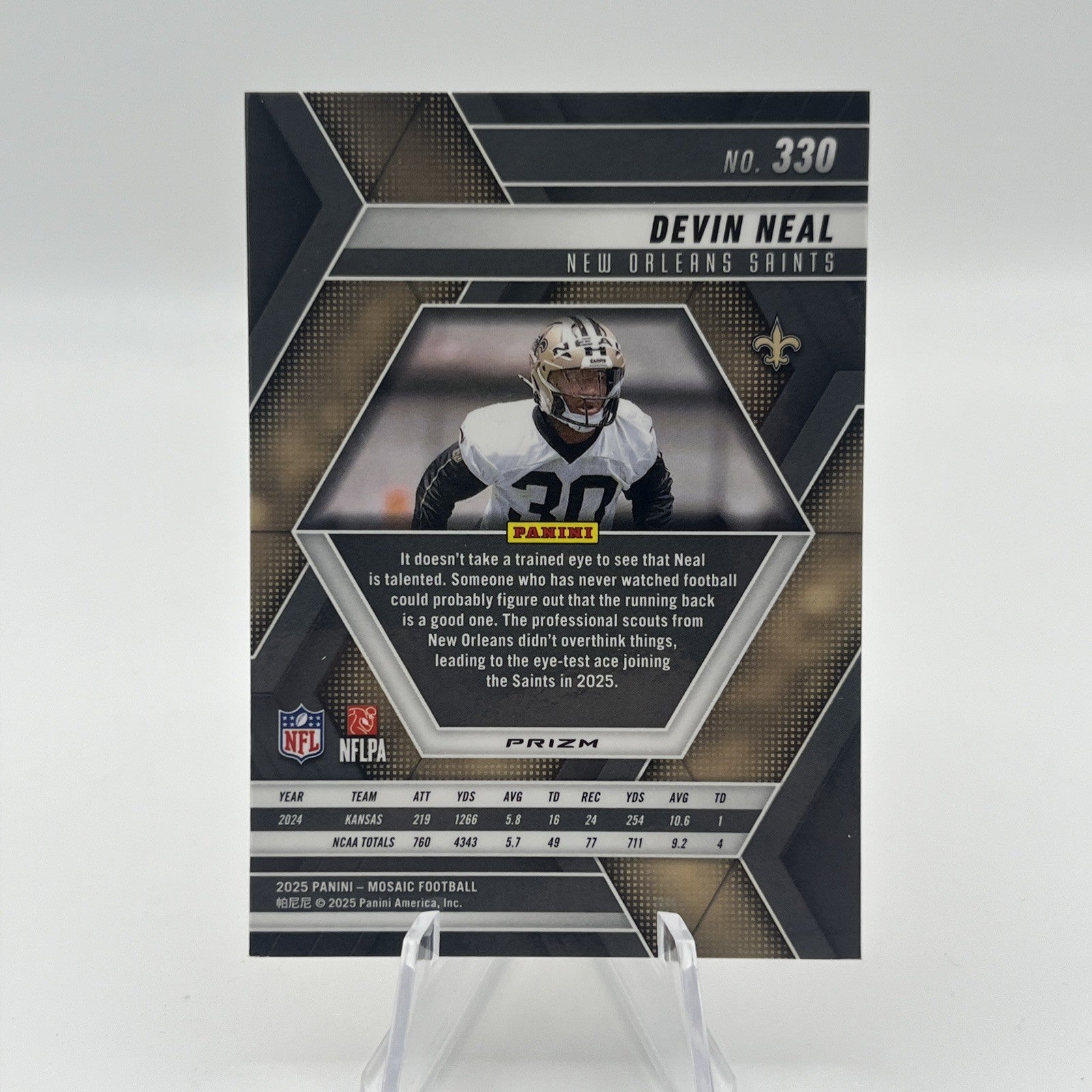 Devin Neal 2025 Panini Mosaic Rookie Honeycomb Prizm #330 RC Case Hit