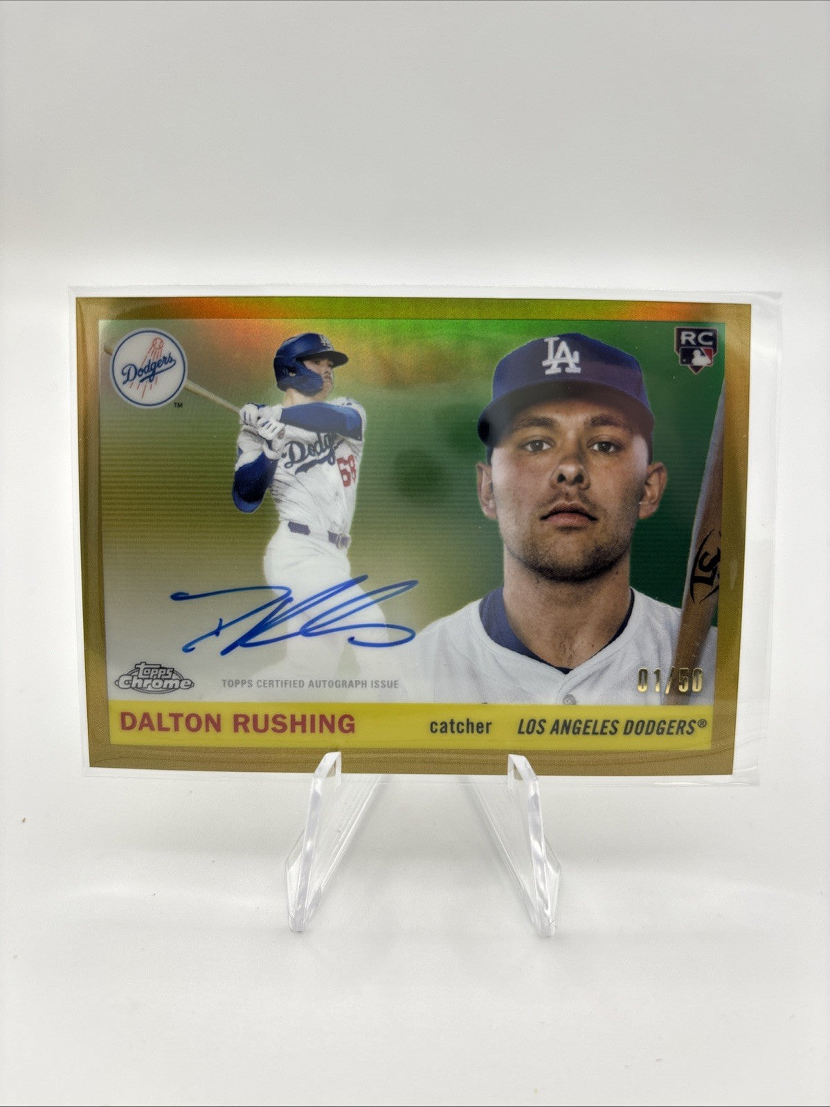 2025 Topps Chrome Platinum Dalton Rushing Auto True Gold 1/50 ‼️1st ON PRINT‼️