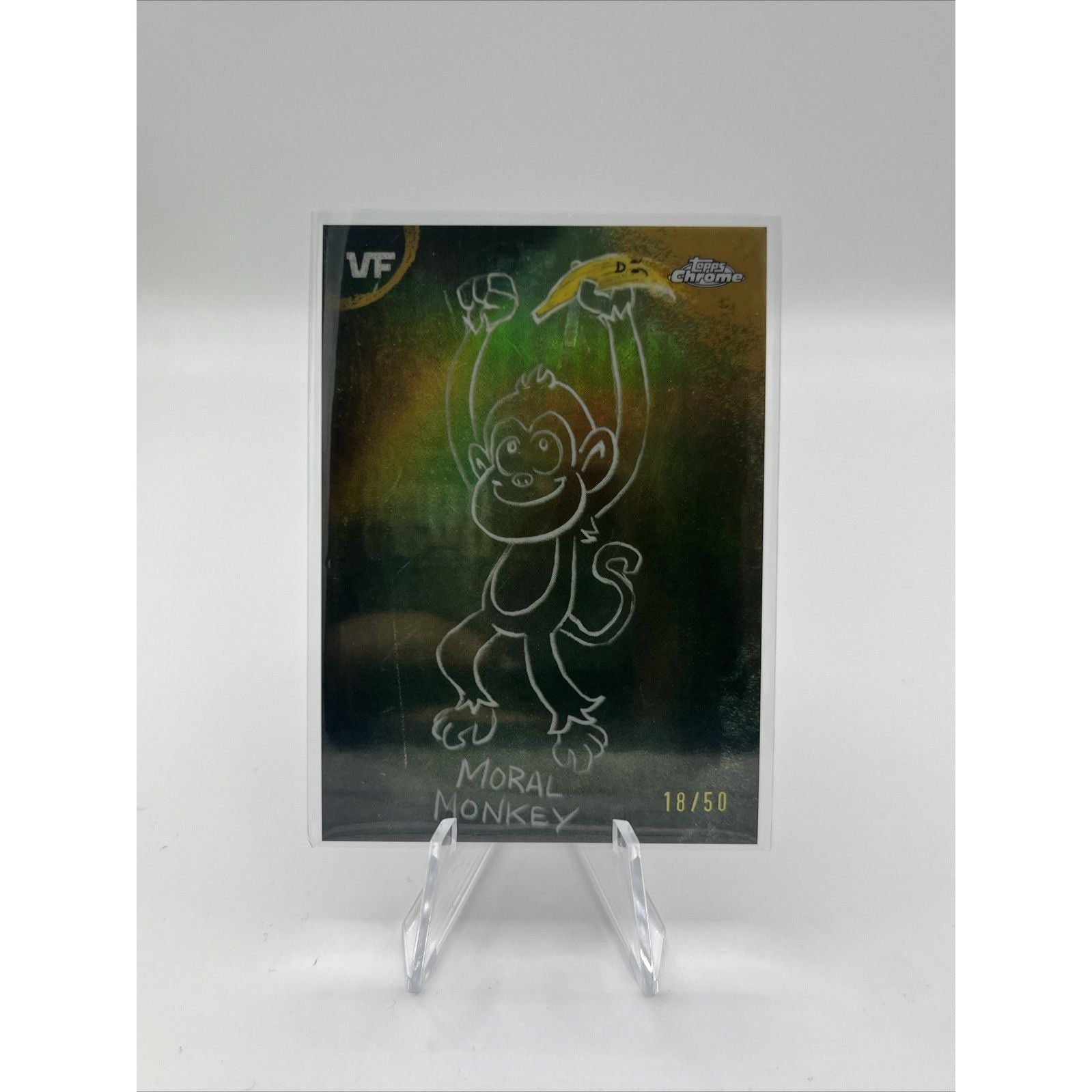 2026 Topps Chrome VeeFriends Moral Monkey Chalkboard Gold /50