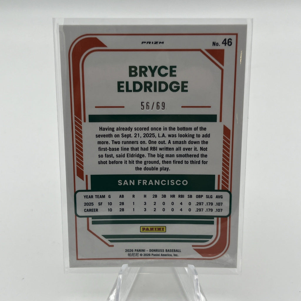 Panini Donruss 2026 Optic Bryce Eldridge Giants #46 Rookie Prizm /69