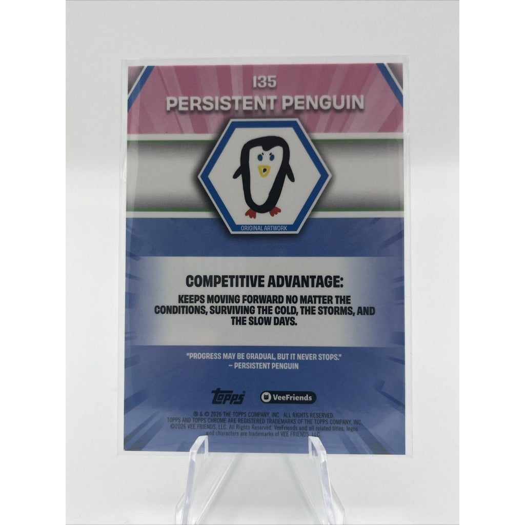 2026 Topps Chrome VeeFriends Pink Refractor /299 Persistent Penguin #135