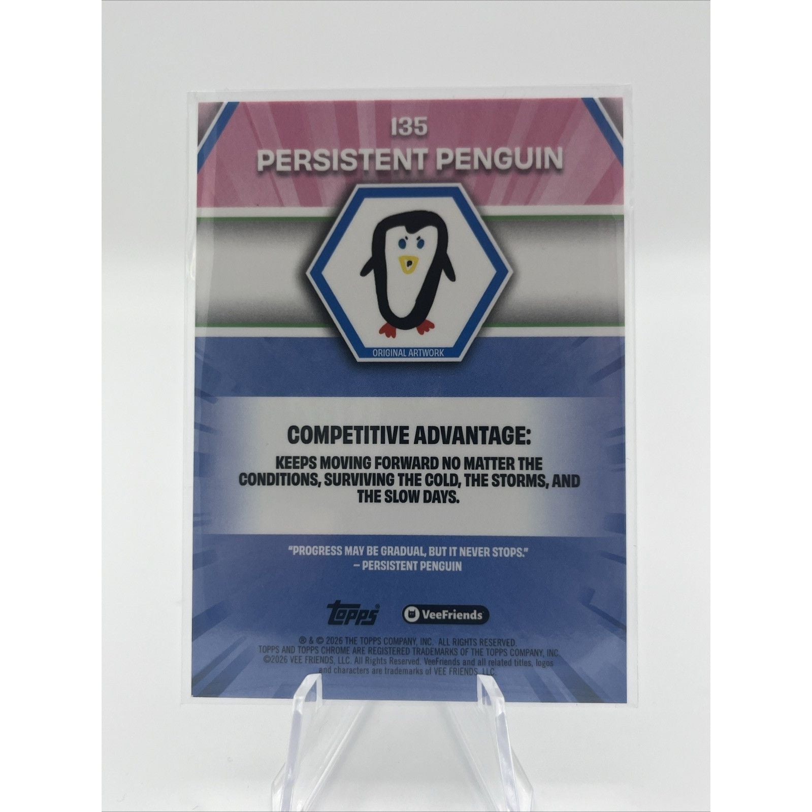 2026 Topps Chrome VeeFriends Pink Refractor /299 Persistent Penguin #135