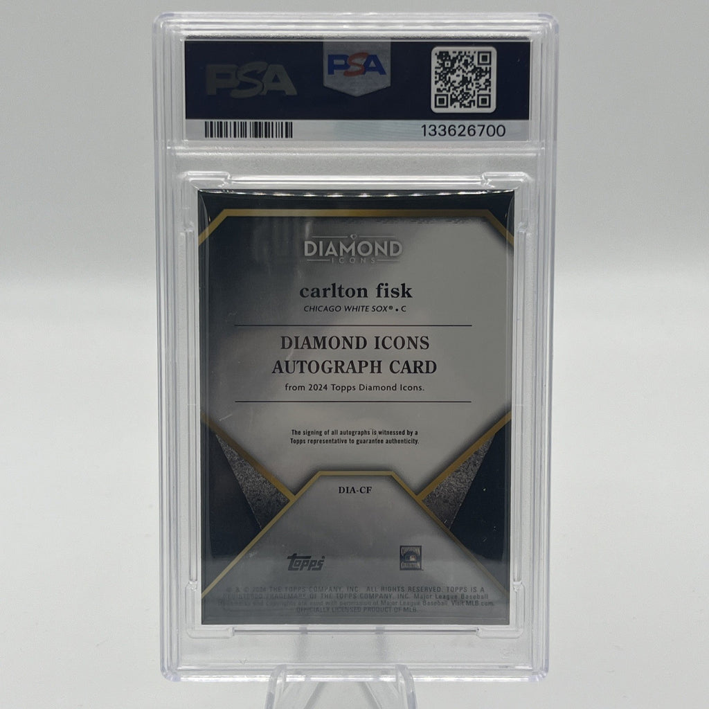 2024 Diamond Icons Carlton Fisk Auto #/25 PSA 8/10