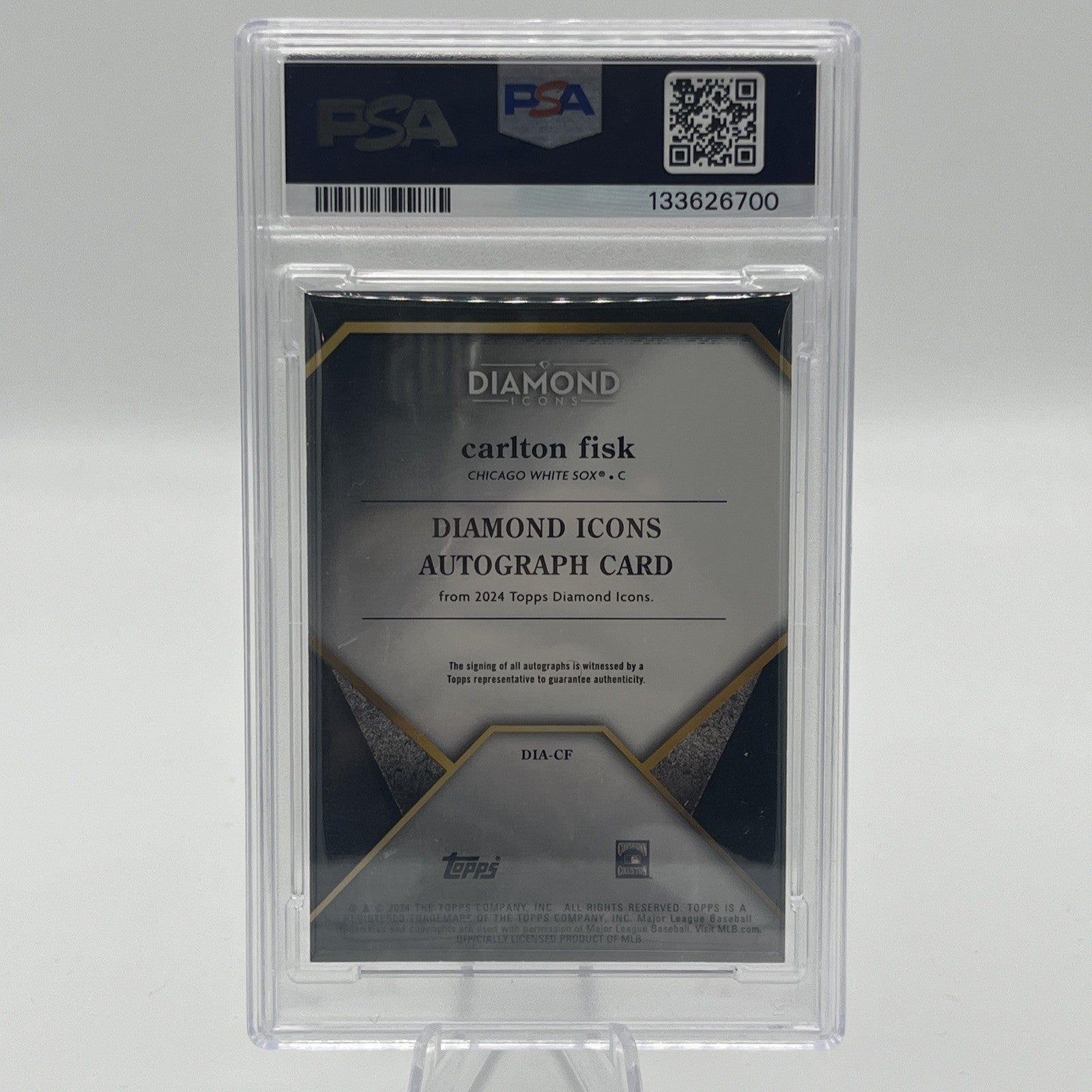 2024 Diamond Icons Carlton Fisk Auto #/25 PSA 8/10