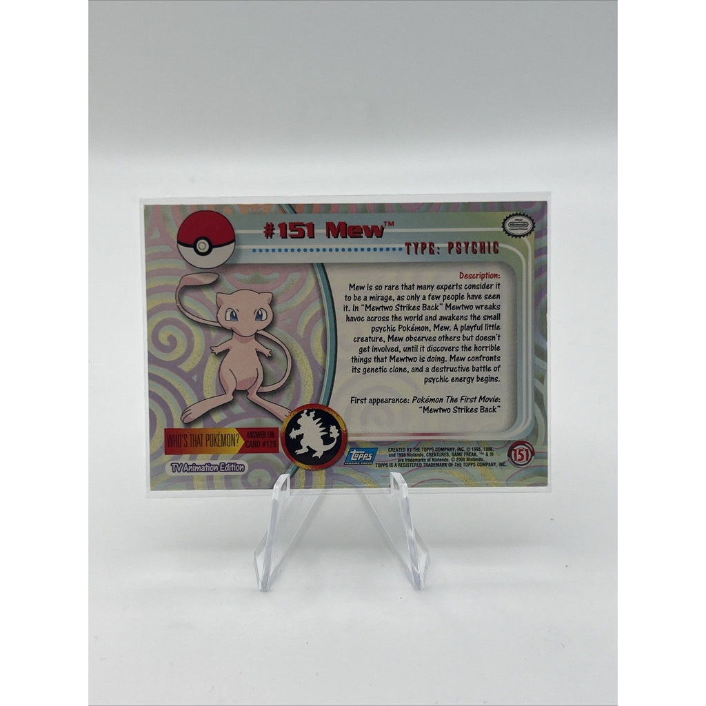 2000 Topps Pokemon Series 3 #151 Mew Blue Logo 1st Edition TV Animation