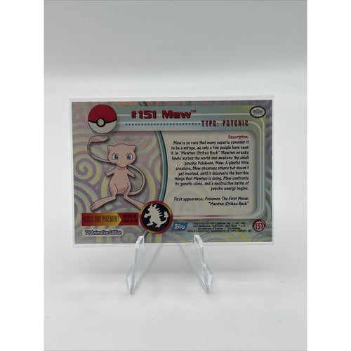 2000 Topps Pokemon Series 3 #151 Mew Blue Logo 1st Edition TV Animation