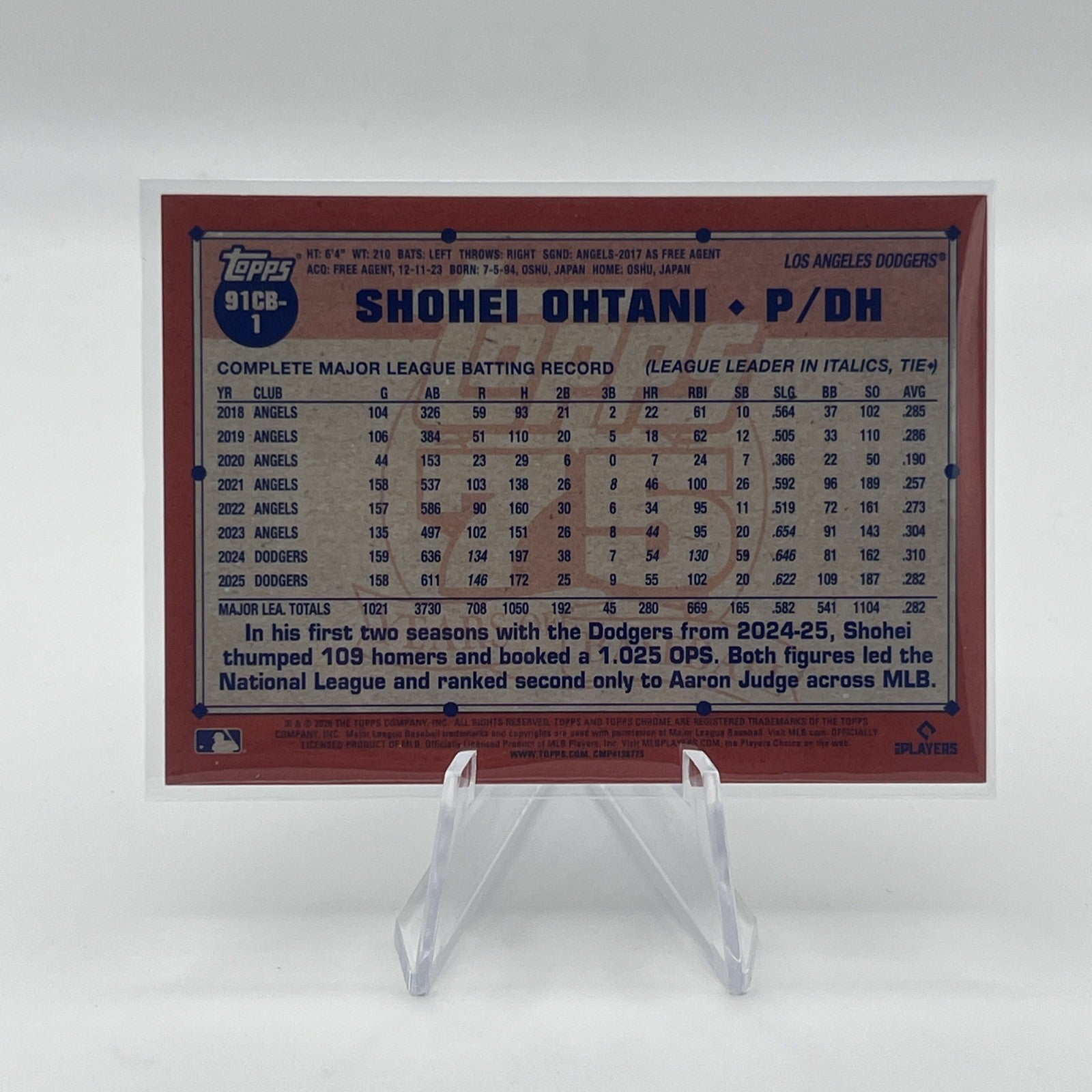 2026 Topps Chrome SHOHEI OHTANI 75th Anniversary Variation Refractor SP