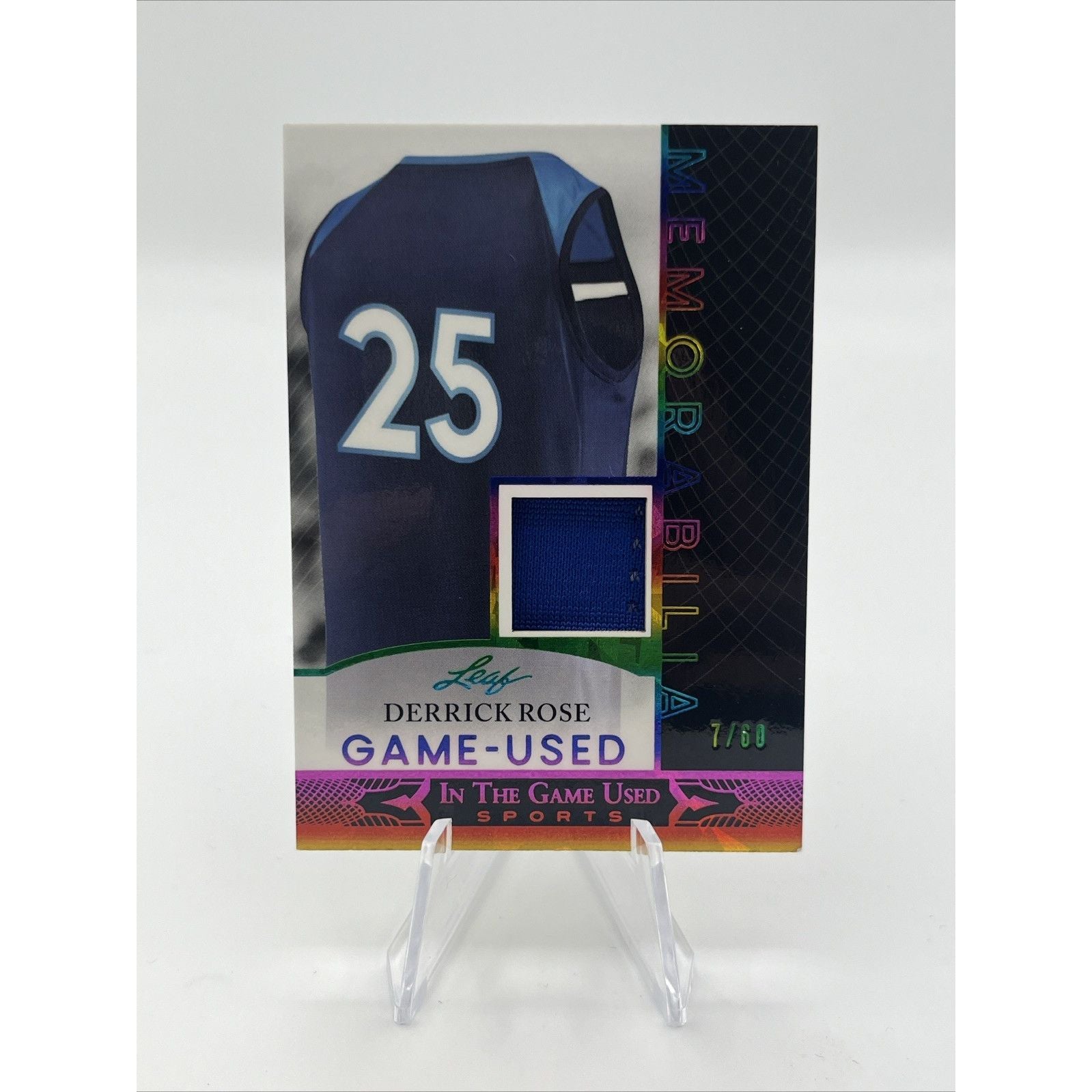 Derrick Rose #/60 -2024 LEAF IN THE GAME USED  MEMORABILIA JERSEY