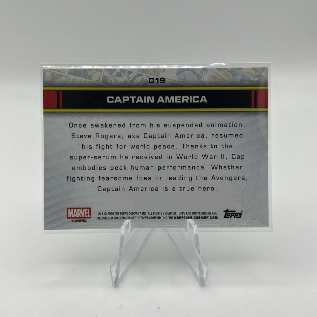 2026 Topps Chrome Marvel Comics #19 Captain America Refractor SP