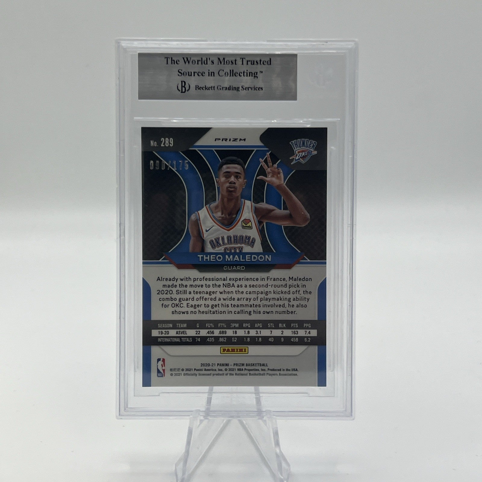 2020-21 Panini Prizm Theo Maledon Purple Ice #/175 BGS 9