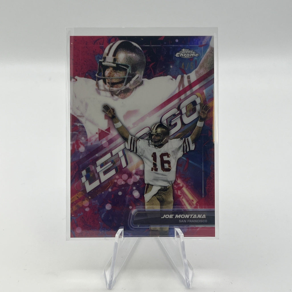 2024 Topps Chrome Composite- Joe Montana LETS GO Red Refractor #/5 (SSP)