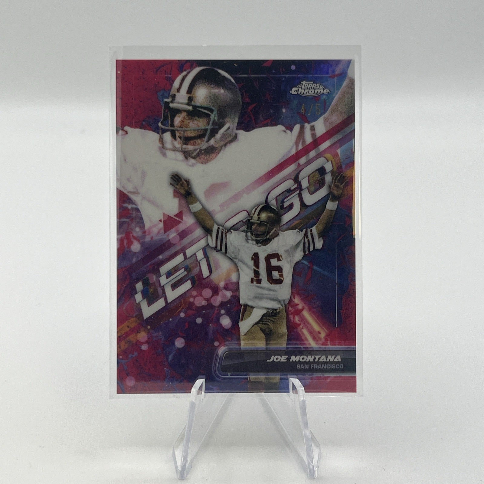 2024 Topps Chrome Composite- Joe Montana LETS GO Red Refractor #/5 (SSP)