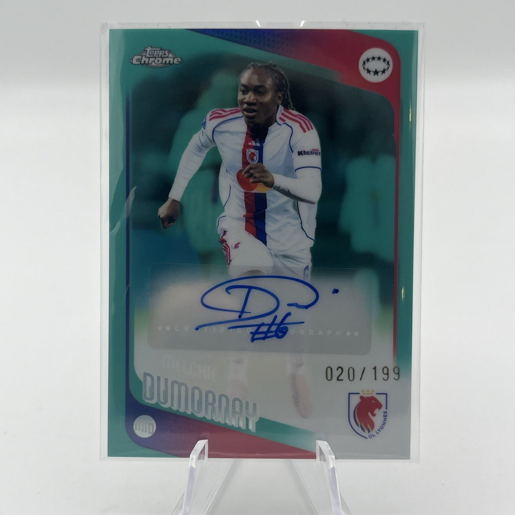 2025-26 TOPPS CHROME UEFA WOMEN'S -  AQUA REFRACTOR AUTO MELCHIE DUMORNAY #/199