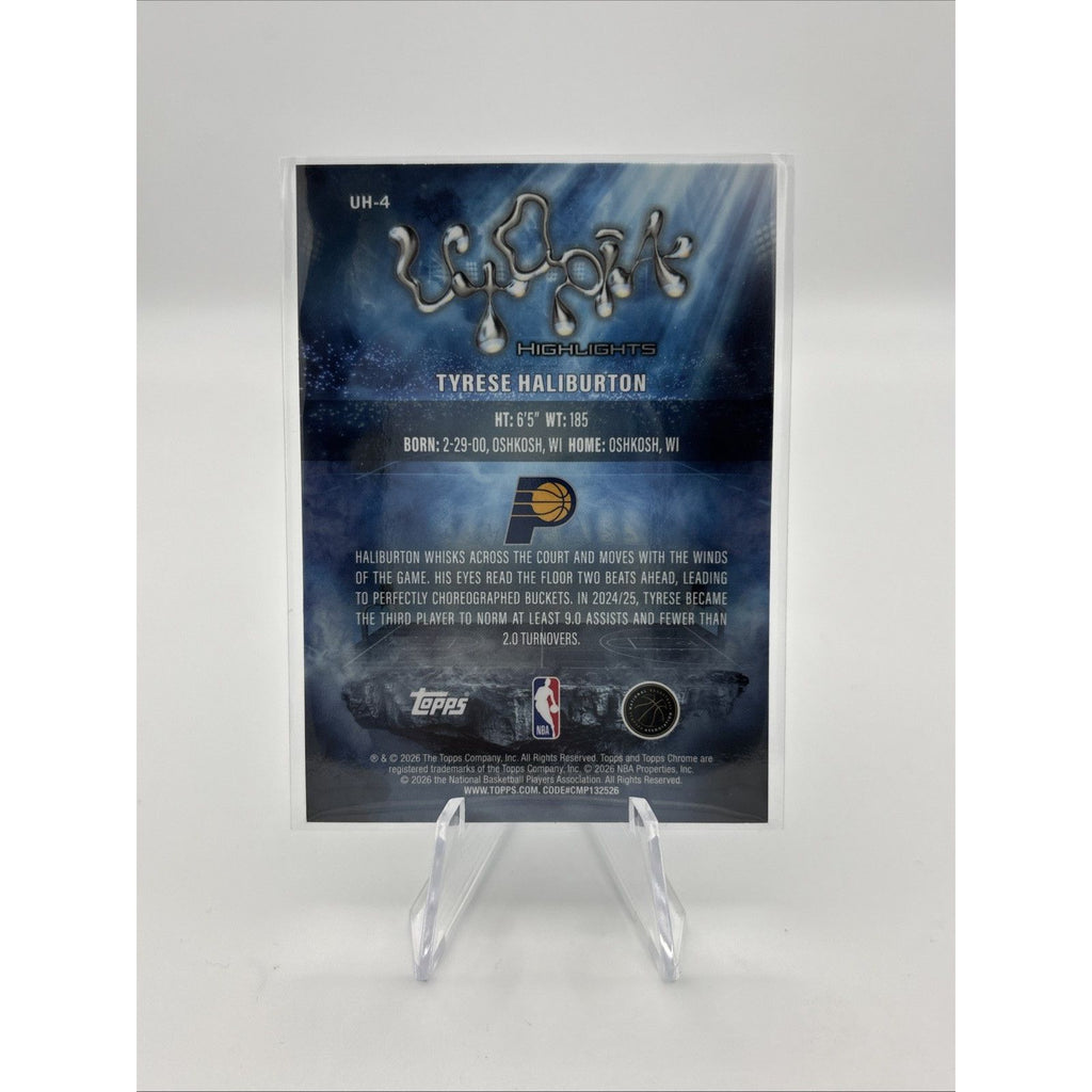 Topps 2026 Topps Chrome Tyrese Haliburton Pacers Cactus Jack Insert UH-4
