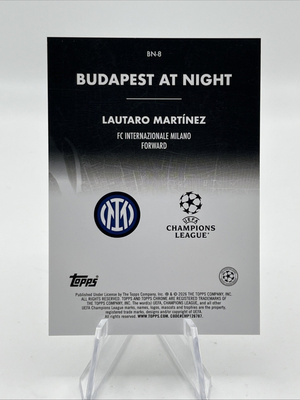 Lautaro Martinez 2025-26 Topps Chrome UCC Budapest at Night #BN-8 Case Hit SSP