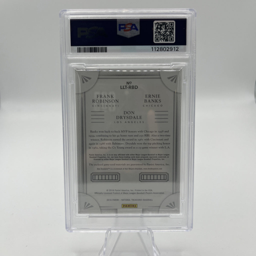 2016 Panini National Treasures Robinson/Banks/Drysdale Relic #/49 PSA 7 POP 1