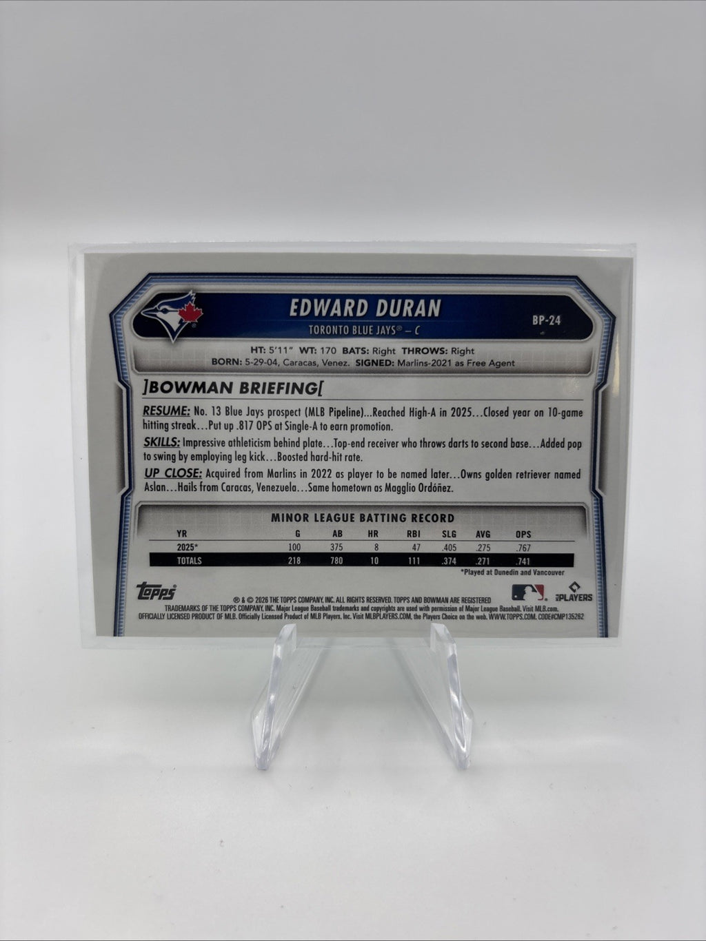2026 Bowman Edward Duran Lime Green /399