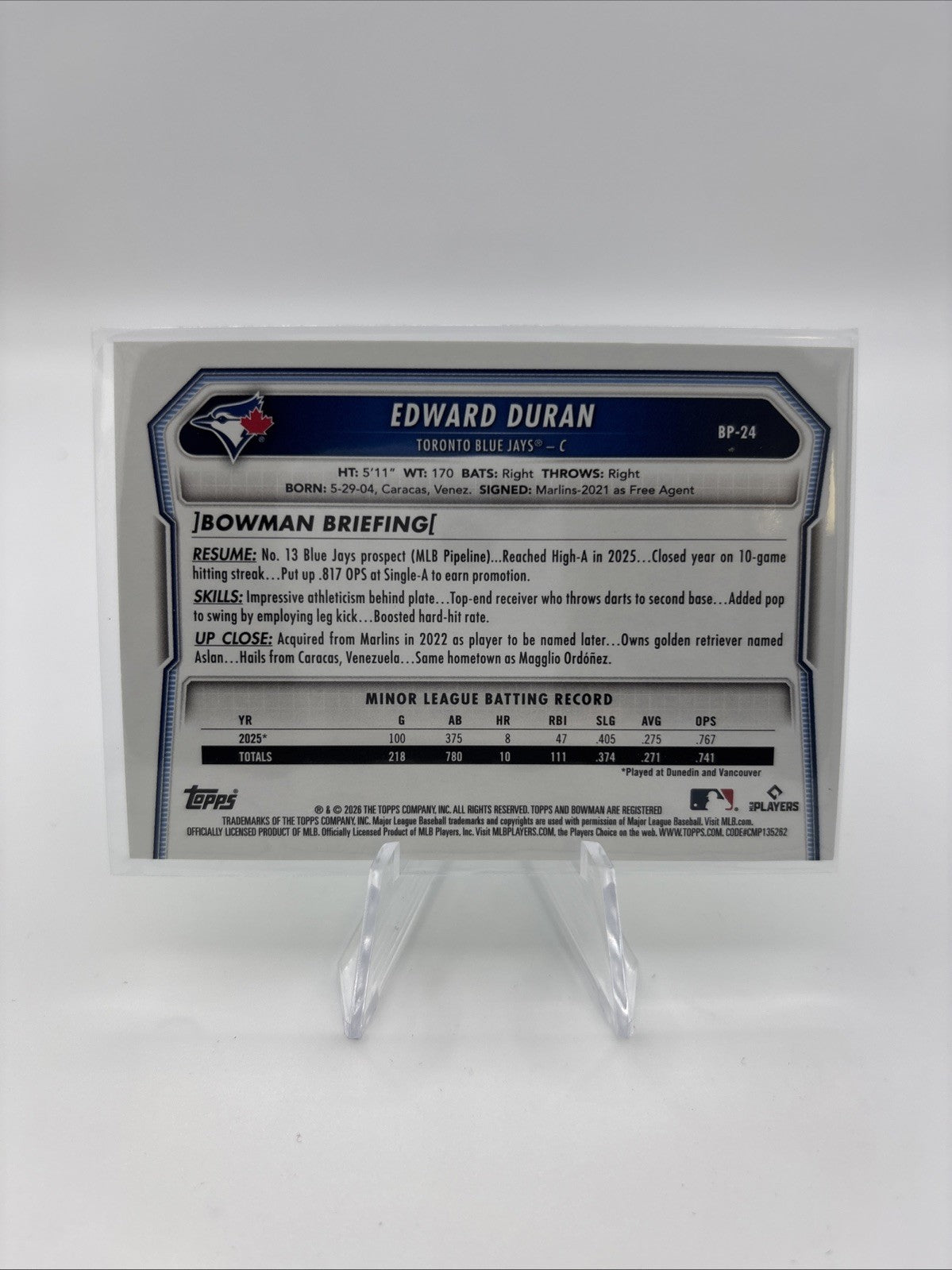 2026 Bowman Edward Duran Lime Green /399