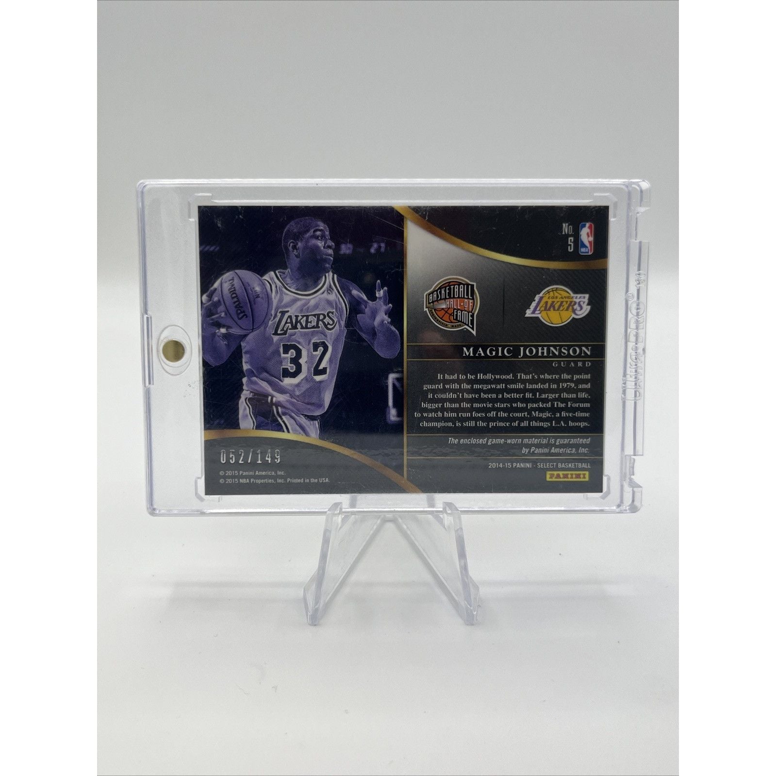 2014-15 Panini Select Magic Johnson HOF Patch #/149 (GAME WORN)