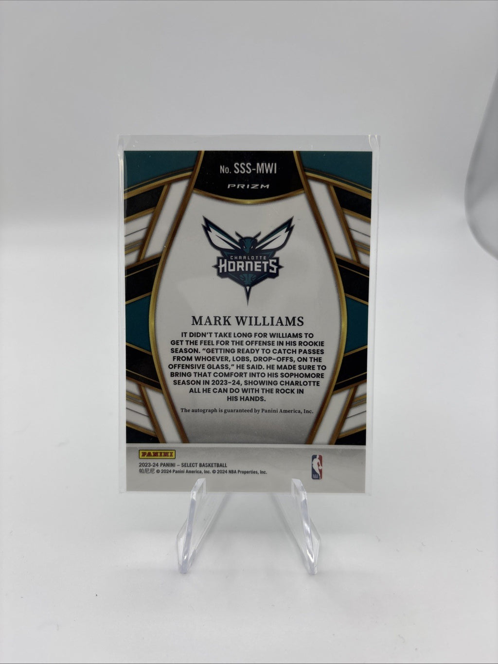 2023/24 Panini Select Mark Williams Auto Green Ice SP