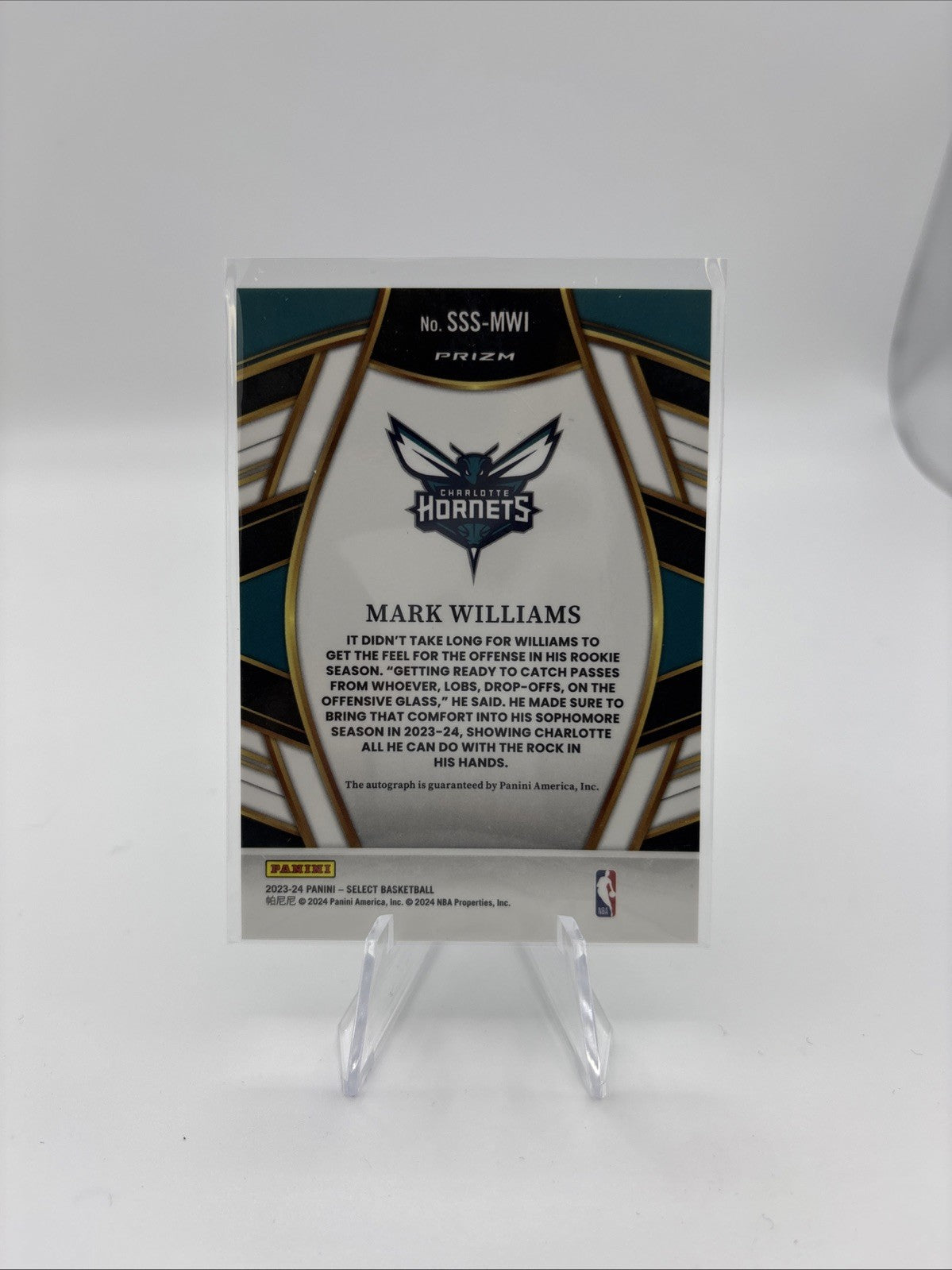 2023/24 Panini Select Mark Williams Auto Green Ice SP