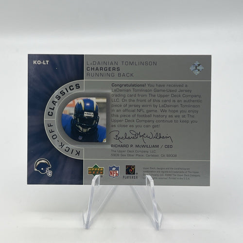 2002 Upper Deck Kick Off Classics Ladainian Tomlinson Relic 