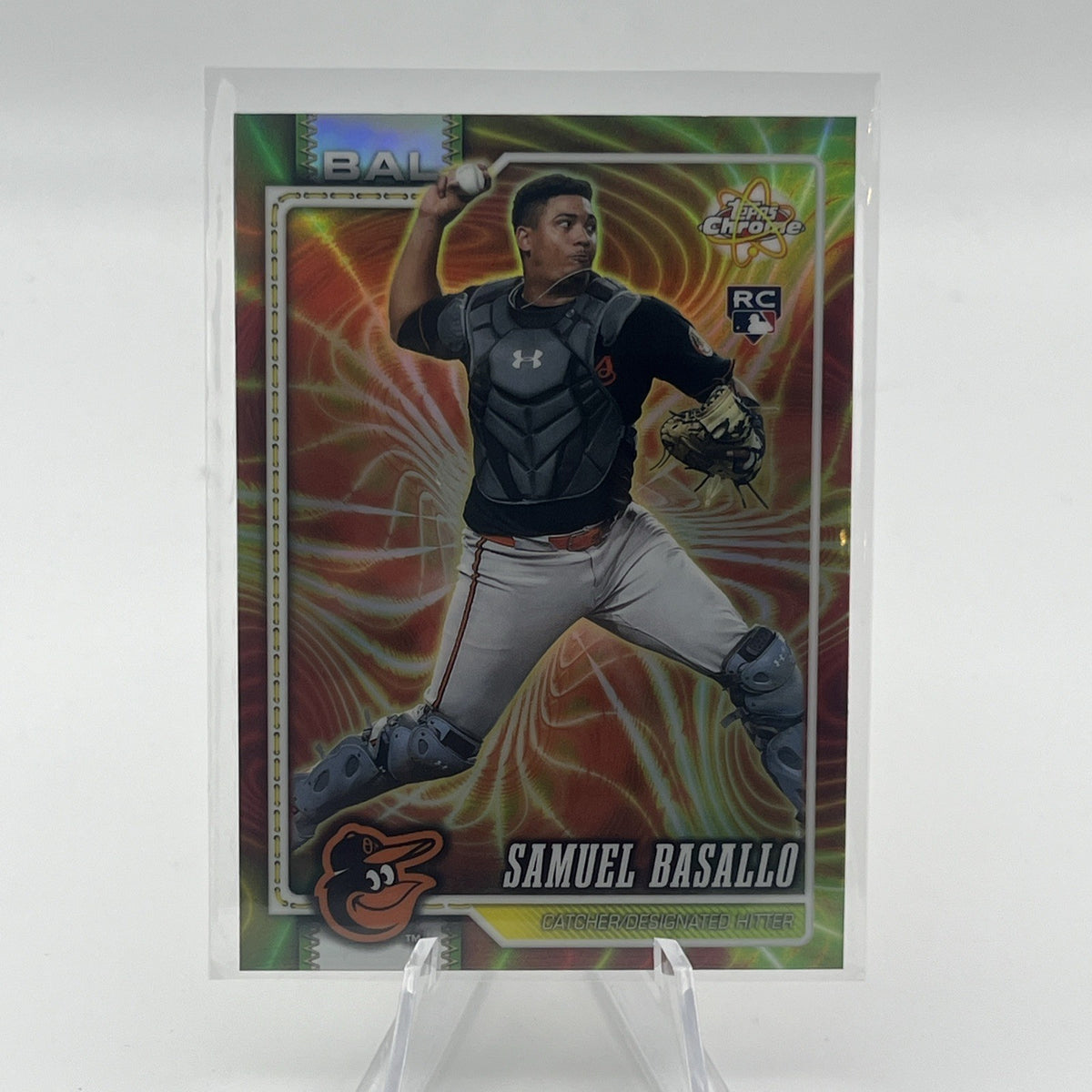 Samuel Basallo 2026 Topps Chrome Radiating Rookie Case Hit SP #RR-12 Orioles