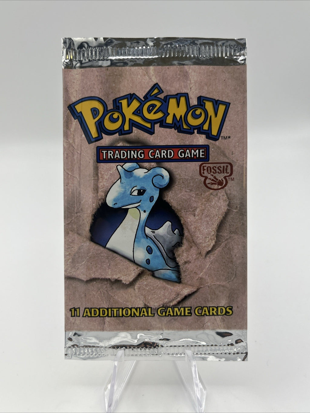 Pokemon - FOSSIL - Booster pack - Lapras Artwork *EMPTY WRAPPER* VINTAGE 1996