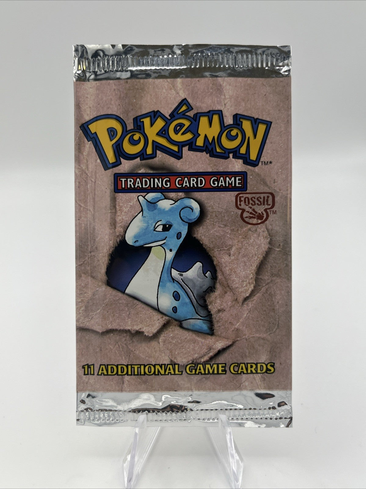 Pokemon - FOSSIL - Booster pack - Lapras Artwork *EMPTY WRAPPER* VINTAGE 1996