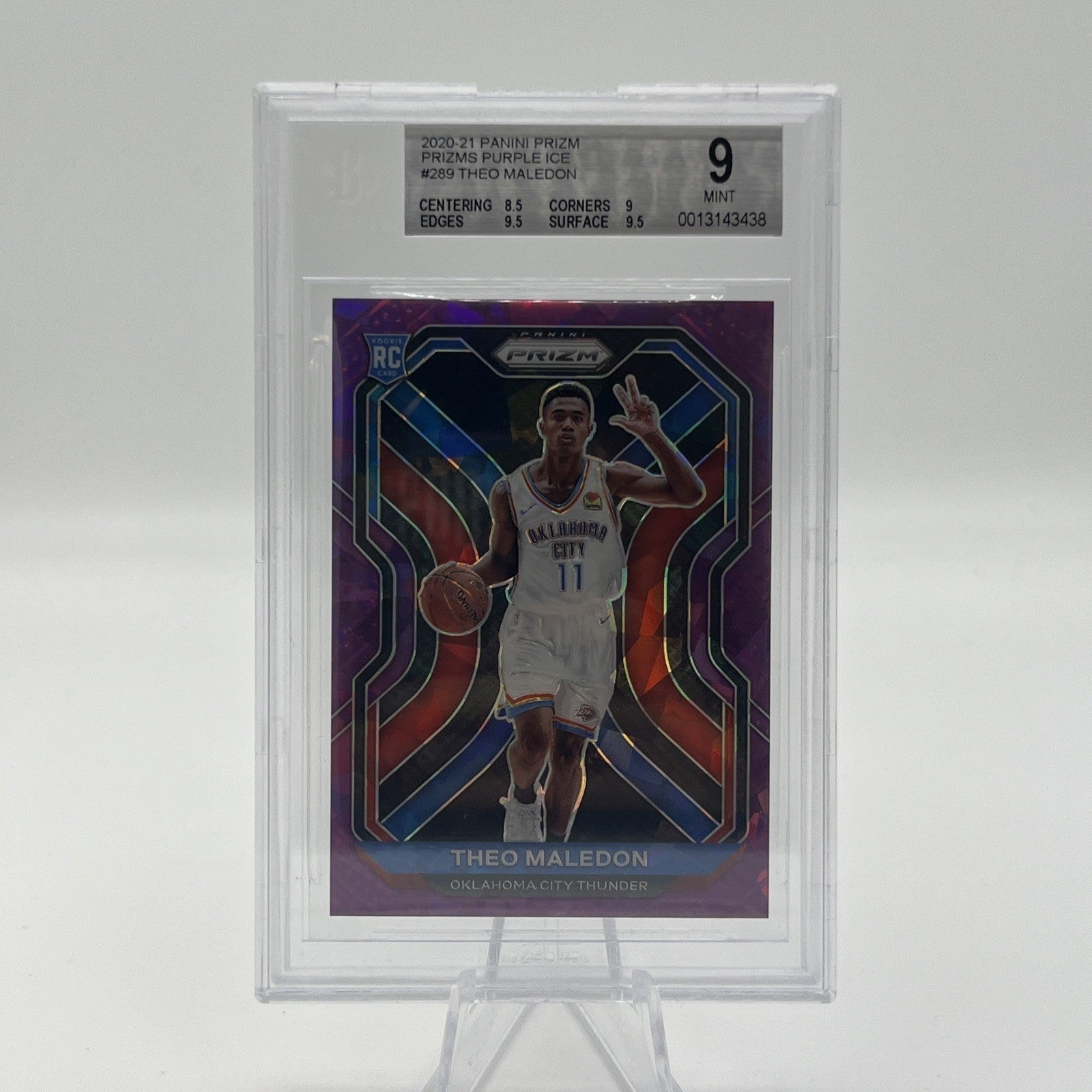 2020-21 Panini Prizm Theo Maledon Purple Ice #/175 BGS 9