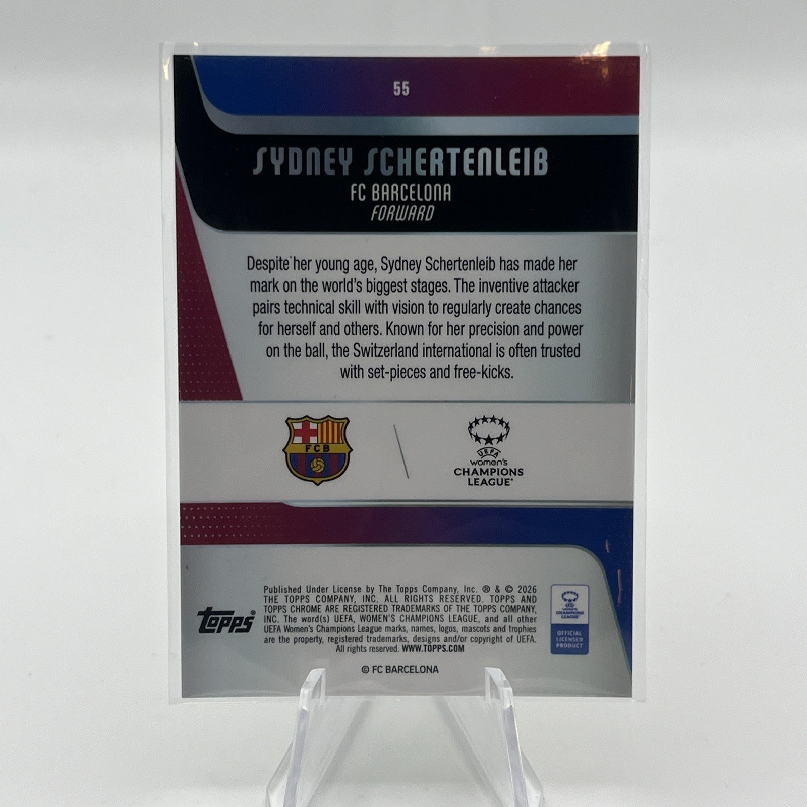 SYDNEY SCHERTENLEIB 2025-26 Topps Chrome UEFA Women's True Gold Refractor 50/50